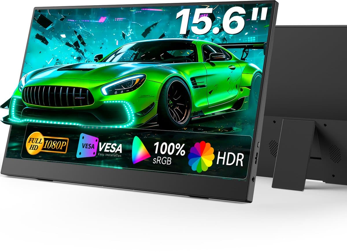 UPERFECT T05 15.6" FHD Portable Monitor 1080P IPS 60Hz Draagbaar monitor with stand with Dual USB-C/HDMI & Speakers, for Laptop/Switch/MacBook — afbeelding 1