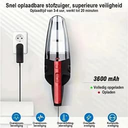 120W Kruimelzuiger Snoerloos - Handstofzuiger - Zwart - Incl. opzetstukken — thumbnail 4