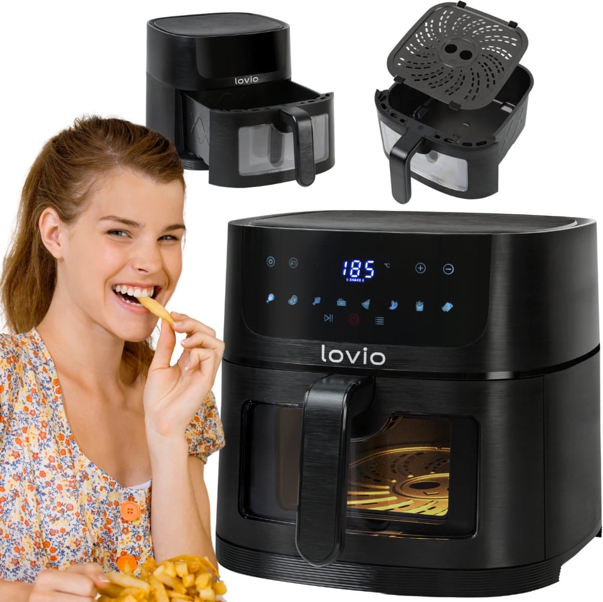 Lovio PureFry XL - Heteluchtfriteuse - WiFi-bewerkbaar - 6L - Touchscreen — afbeelding 1