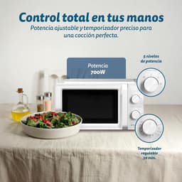 Magnetron - Compacte oven - Snel eten opwarmen - 5 standen en ontdooien - 20 liter inhoud - Zwart — thumbnail 2