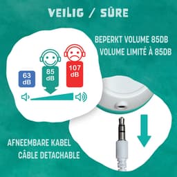 TIMIO Opvouwbare Kinder-Koptelefoon, Hoofdtelefoon, Headphones | Licht, Klein, Compact | Compatibel met TIMIO Player en andere Apparaten | Volume beperkt tot 85dB | Afneembare Kabel | Muziek delen — thumbnail 2
