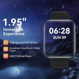 Fairweather Smartwatch Ultra – Heren & Dames – HD – Stappenteller – Slaapmeter – hartslagmeter – Geschikt voor iOS en Android - Zwart — thumbnail 5
