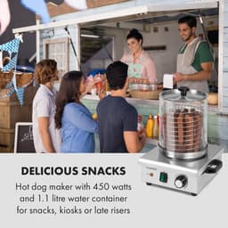 Klarstein Pro Worstfabriek 450 - Hotdog maker - 450W - 5 Liter - 30-100°C - glas - Roestvrij staal - Zilver,1L 5,6 kg - RVS - LED Thermostaat - Worstmachine - Worstapparaat - Sausage Maker - voor Snackbar — thumbnail 5