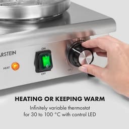 Klarstein Worstfabriek Pro 550 - Hotdog maker - 550W - 5 Liter - 30-100°C - glas - Roestvrij staal - Zilver,1L 6,6 kg - RVS - LED Thermostaat - Worstmachine - Worstapparaat - Sausage Maker - voor Snackbar — thumbnail 5