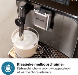 Philips 3300 Series - Espressomachine - 5 Warme & Koude Dranken - Melkopschuimer voor Cappuccino - 40% Stiller - AquaClean Filter - Volautomatisch - Zwart & Zilver - Koffiemachine met bonen - EP3329/70 — thumbnail 4