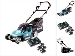 Makita DLM 432 PF4 accumaaier 36 V (2x 18 V) 43 cm + 4x accu 3,0 Ah + dubbele lader — thumbnail 1
