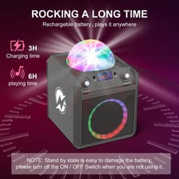 N-GEAR Block Party 602 XL - Karaoke set met 2 Microfoons - Karaoke set voor volwassenen - Partybox met Verlichting - Space Grey — thumbnail 5