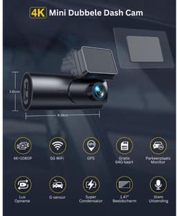 ApexArte® Dual Dashcam - Dashcam voor Auto - Dashcams - Zwart — thumbnail 4