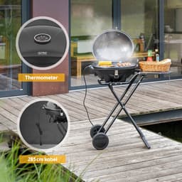 TZS First Austria Elektrische BBQ XXL - met Grillplaat - 2400 W - Grilloppervlak 44 x 33.5cm - Zwart — thumbnail 4