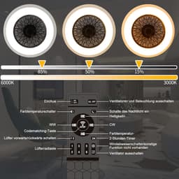 NETTLIFE Plafondventilator met verlichting - zwart - LED 61W - 49.5CM - CCT dimbaar - ventilator met afstandsbediening - moderne - keuken | eetkamer | woonkamer | slaapkamer — thumbnail 5