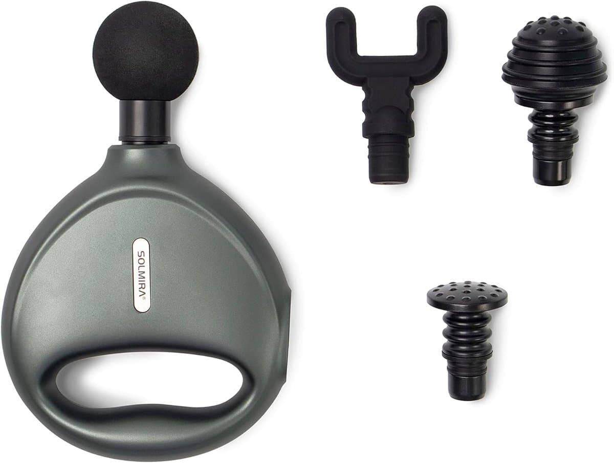 Massagepistool met 4 snelheden en massagekoppen - Draadloze en oplaadbare masseur — afbeelding 1