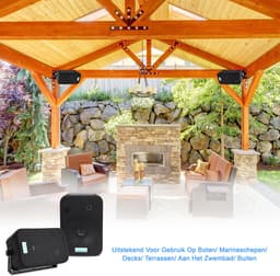 Pyle Home PDWR50B waterbestendig universeel duo luidsprekersysteem binnen-buiten - Zwart - Zwembad — thumbnail 3