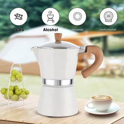 Espresso koffiemaker - Zwart - Percolator - Moka pot - Met Koffiemolen - Camping en thuisgebruik — thumbnail 5