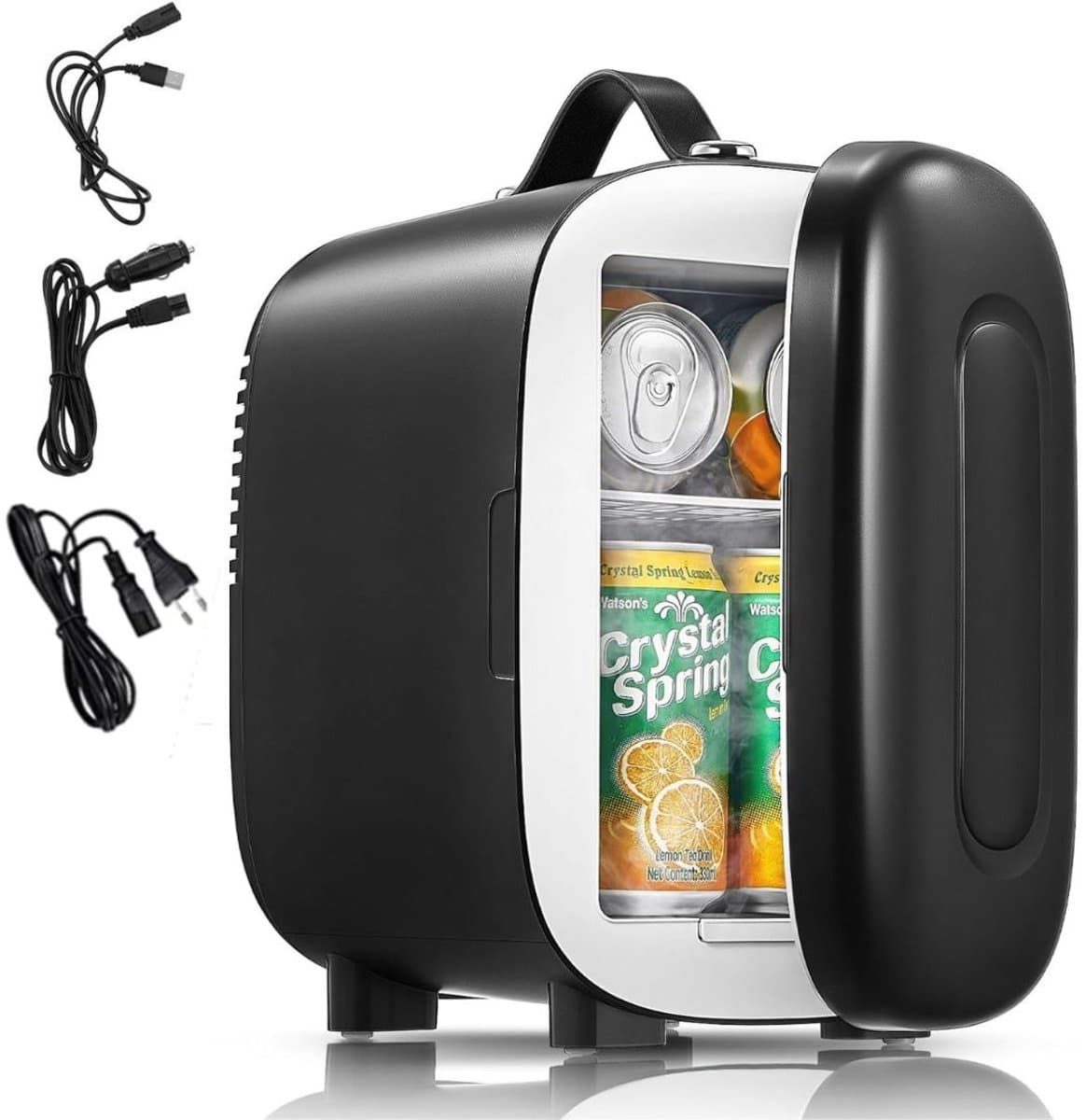 Minibar - Mini Koelkast Glazen Deur - Drankenkoelkast - Flessenkoelkast - 5L- Zwart — afbeelding 1