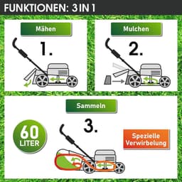 Benzine Grasmaaier 46 cm - Krachtige 4-takt Motor met 60L Opvangbak - Inclusief Maaien, Mulchen en Verzamelen — thumbnail 5