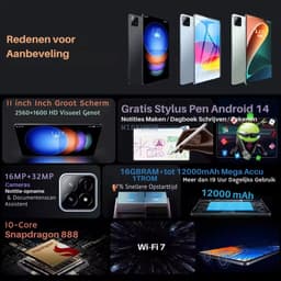 Mookes Tablet Android Snapdragon888 11Inch Hd 16GB 1TB 12000Mah 5G Dual Sim Bluetooth Wifi Gps Tablet - Green — thumbnail 2