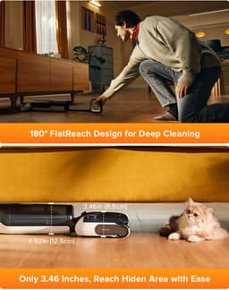 Roborock F25 LT Draadloze -Nat Droog Stofzuiger - Steelstofzuigers - Wet & Dry stofzuigers - 20000 Pa zuigkracht - zelfreiniging met 90°C hoge temperatuur - 5 min flitsdrogen met hete lucht - 180° platliggend - Wasvloer Elektrische dweil — thumbnail 5
