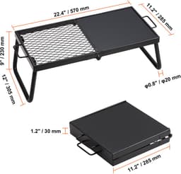 Houtskoolbarbecue (BBQ) - Opvouwbare Tafelbarbecue/Campinggrill - Draagbaar - Afmeting 57 x 28,5 x 23 cm - Tot 300 °C - Inclusief Grillrooster & Grillplaat - Voor Camping & Tuin — thumbnail 2