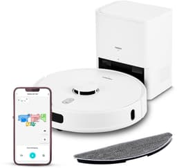 MEDION robotstofzuiger met zuigstation, lasernavigatie en wisfunctie X41 SW+ (krachtige 8000Pa zuigkracht, 2in1 robotstofzuiger, nauwkeurig in kaart brengen, Go & No Go zones, meerdere vloeren) — thumbnail 1