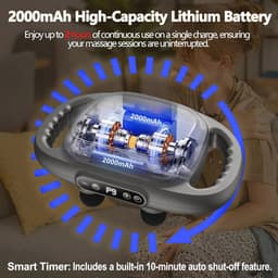 Massagepistool met 6 koppen, instelbare intensiteit en 9 modi - Elektrische handmassageapparaat voor rug, nek, en full-body ontspanning — thumbnail 4