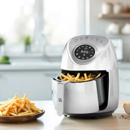 AG5200 Airfryer - Wit - Compact - tot 4 Personen - 4 Liter - Anti-aanbak - Uitneembare Bak - Vaatwasserbestendig - Met Receptenboek - Stil- Snelkooktechnologie - — thumbnail 4