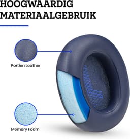 Oorkussens Geschikt Voor JBL Live 650BT NC / 660 NC Koptelefoon - 2 Stuks - Zacht Schuim - Eiwitleer - Donkerblauw — thumbnail 2