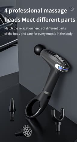 Massage Gun ExtendGun met Verlengbare Arm - Professioneel Massage Apparaat Pistool met 4 Massagekoppen - Zwart — thumbnail 5