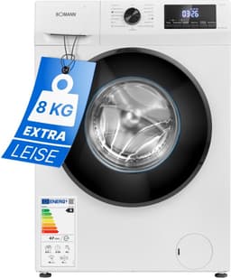 Bomann WA 7185 W Wasmachine - 8KG - 1400 toeren - 15 programma's - Stoomfunctie - Energieklasse A - 10 jaar motorgarantie — thumbnail 1