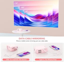 Equivera Mini Beamer - Draagbare Beamer - Beamer - Mini Beamer Projector - Projector - Mini Projector — thumbnail 2