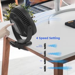 Oplaadbare draagbare ventilator 8-inch - campingventilator 10000 mAh - clipventilator - 4 snelheden - 720 ° rotatie - thuis, kantoor, kinderwagen Turbo fan — thumbnail 4