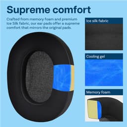 MMOBIEL Vervangende Oorkussens Geschikt voor Sony WH-1000XM5 Noise Cancelling Hoofdtelefoon – Cooling Gel Koptelefoon Oorkussens - Noise Isolation Hoofdtelefoon Earpads – Zwart — thumbnail 2