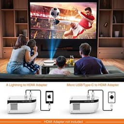 Mini Beamer - Input tot 1080P Full HD - Inclusief 100 inch scherm - Projector - Mini Projector - HDMI - USB - Wit - Smartphone - Draagbaar - Ingebouwde speaker — thumbnail 2