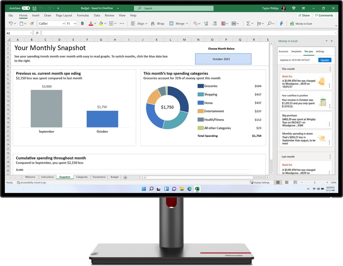 Lenovo ThinkVision P27h-30 - QHD Monitor - USB-C 100w - USB - HDMI - DP - RJ45 — afbeelding 1