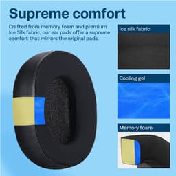 Vervangende Oorkussens voor SteelSeries Arctis 1 / Arctis 3 / Arctis 5 / Arctis 7 / Arctis 9 / Arctis Pro & Prime Wireless Hoofdtelefoon etc. van MMOBIEL - Cooling Gel Koptelefoon Oorkussens - Zwart — thumbnail 2