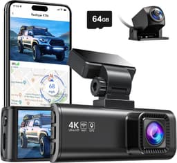 REDTIGER® Dashcam Voor Auto - Dashcam Voor Auto Full HD GPS - Dual Dashcam Voor Auto - Dashcam Auto - Dashcam Voor Auto Voor en Achter - Dashcam Auto Voor en Achter - Dashcam Voor Auto Met Wifi - Dashcam Wifi — thumbnail 1