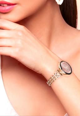 Smart Horloge Lyra Medium Mesh Goud Roze — thumbnail 3