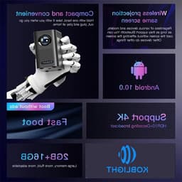 Wifi Bluetooth 5G Pico Projector - 9500 Lumen Mini-Projector - Full HD Home Theater Projector. Beamer — thumbnail 1