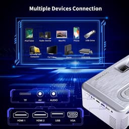 Ondersteuning 1080p Full HD 7500 lumen Mini-beamer draagbaar voor thuisbioscoop Bluetooth-compatibel met smartphone/laptop/firestick Beamer — thumbnail 3