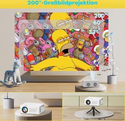 Draagbare Outdoor Film Projector Full HD 1080P voor iOS Android Windows TV Stick-HDMI Smartphones met Afstandsbediening Beamer — thumbnail 3