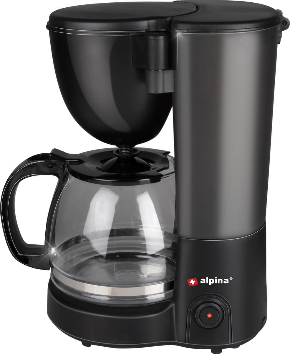 alpina Koffiezetapparaat - 10-12 Koppen Filterkoffie - Warmhoudplaat - Pauzeerfunctie - Zwart — afbeelding 1