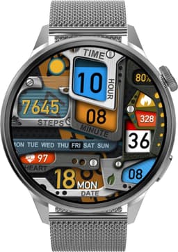 Belesy® NUMBER 4 - Smartwatch Heren – Smartwatch Dames - Horloge – Stappenteller – Calorieën - Hartslag – Sporten - Splitscreen - Kleurenscherm - Full Touch - Bluetooth Bellen – Milanees – Staal - Zilver - Moederdag — thumbnail 3
