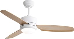 Plafondventilator Met Lamp - 3 ABS Bladen - Ø 46 inch - Dimbare lamp met 3 lichtstanden - 6 standen voor de windkracht - Met Afstandsbediening - LED's Light - Wit — thumbnail 1