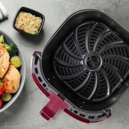 Heteluchtfriteuse - Airfryer - Gezond Koken - 8 Kookprogramma's - 6.9 Liter - Rood — thumbnail 2