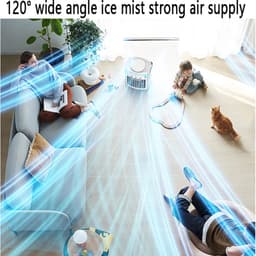 Draagbare Airco - Persoonlijke Koeler - Persoonlijke Koelte - 4-in-1 Functie - 1000 ml Reservoir - Wit — thumbnail 2