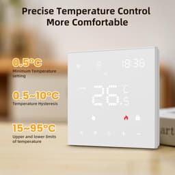 Slimme Thermostaathoes - Vloerverwarming Thermostaat - Ruimte Verwarmen - Met Externe Sensor - 16 A - Wit — thumbnail 3