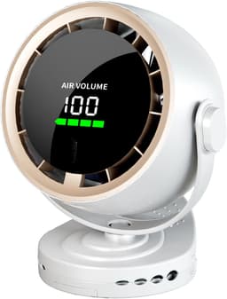 Ventilatoren-mini ventilator-Krachtige Tafelventilator met Turbo Airflow - 100 Snelheden - Oplaadbare USB Ventilator met LED Display - 10 Uur Batterij - Stille Bureauventilator voor Slaapkamer en Kantoor — thumbnail 1