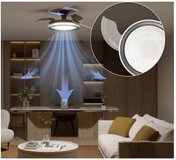 Philips Bliss Plafondventilator met ingebouwde LED-lamp - 3 Intrekbare bladen, diameter: 106cm - 4500 Lumen - Instelbaar wit licht van 2700K tot 6500K - Dimbaar tot 5% - Afstandsbediening - Zwart — thumbnail 2