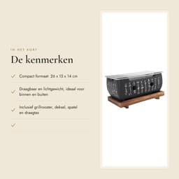 Dailygoods- Houtskoolgrill Mini - Draagbare BBQ - Yakiniku/Spiesjes - Compact - Hoogwaardige Materialen - Gelijkmatige Warmteverdeling - Barbecue — thumbnail 3