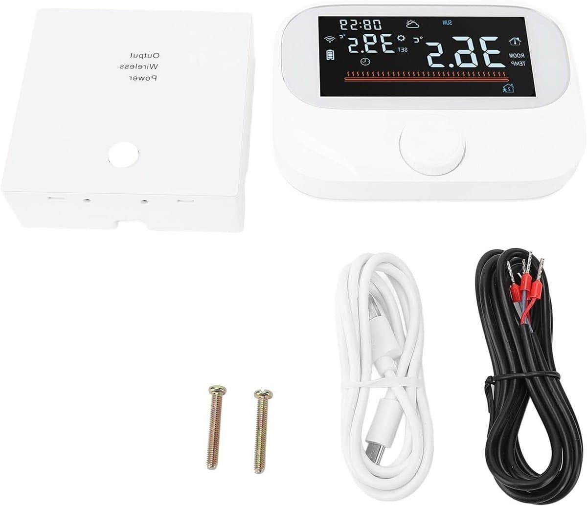 Programmeerbare Thermostaat - Slimme Kamerthermostaat - Energie Besparen - App en Spraakbediening - 300m Bereik - Wit — afbeelding 1
