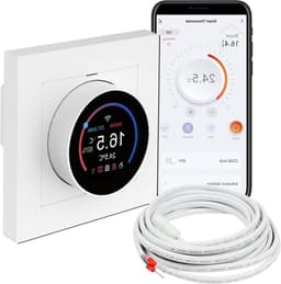 Slimme Kamerthermostaat - Verwarming Thermostaat - Energie Besparen - Met WiFi en App - 84x84x55mm - Wit — thumbnail 1
